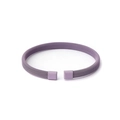 Minimalist purple mesh stainless steel open bangle with adjustable C-shaped mesh structure - Light Purple