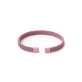 Pink stainless steel mesh wire open cuff bracelet with matte square metal end caps - Pink