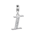 Pendentif lettre I en argent S925 serti de diamants brillants pour bijoux DIY - Lettre I