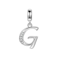 Pendentif lettre G en argent sterling S925 poli avec diamants pour bijoux DIY - Lettre G