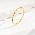 Minimalist golden titanium steel ring displayed on a white decorative stone base - US Size 7 / Domed Surface / Gold