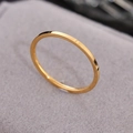 Minimalist gold plated titanium steel thin ring with smooth polished finish on velvet - US Size 7 / Plain Surface / Gold