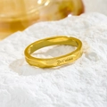 Bague rétro plaquée or 18K avec texture martelée et gravure Je t'aime pour femme - US 5 / Or
