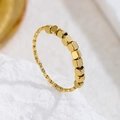 Bague dorée martelée avec huit perles cubiques géométriques mobiles pour femme - Taille 5 / Or