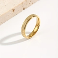 Minimalist matte gold stainless steel ring with polished edges on natural stone background - US 6 / Gold