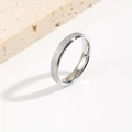 Minimalist matte stainless steel ring with silver frosted finish and polished inner band - US 6 / Steel