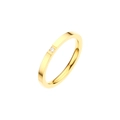 Bague minimaliste en acier titane doré avec petit diamant sur anneau fin - Taille 5 / Or