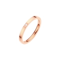 Bague minimaliste en titane or rose avec sertissage de petits diamants pour femmes - Taille 5 / Or rose