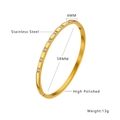 18K gold plated stainless steel 4mm bangle with micro-set zircon and hinge clasp - B028-Gold