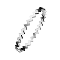 Brazalete plateado en forma de zigzag de acero de titanio con acabado pulido y cierre oculto - Color acero