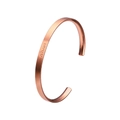 Bracciale rigido aperto a C in oro rosa con marchio a.b.art inciso per uno stile chic - Oro Rosa Piccolo (B110)