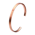Elegante bracciale rigido a C in acciaio inossidabile con finitura oro rosa di a.b.art - Oro Rosa Grande (B110)