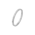 Minimalistische zilveren stalen ring met fijne diagonale ribbels in een slank ontwerp - Diagonaal Patroon (R041 Zilver)