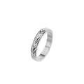 Minimalistische zilveren ring met gegraveerde korenaren en een gladde gepolijste binnenband - Tarwepatroon (R042 Zilver)