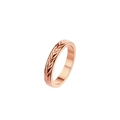 Minimalistische 18K roségouden titanium ring met gegraveerd korenpatroon in vintage - Tarwepatroon (R042 Roségoud)