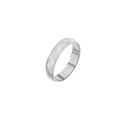 Minimalistische zilveren roestvrijstalen ring met geometrische facetten en textuur - Honingraatpatroon (R043 Zilver)