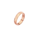 Minimalistische 18K roségoud vergulde titanium ring met een unieke gehamerde afwerking - Honingraatpatroon (R043 Roségoud)