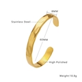 Détail du bracelet en C martelé de 8 mm en acier inoxydable avec dimensions et informations - Style Texture Martelée (B261) / Or