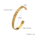 Détail du bracelet 7mm style bambou plaqué or 18k en acier inoxydable haute polie - Style Texture Bambou (B259) / Or