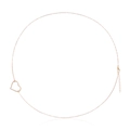 Macro detail of rose gold heart belly chain with lobster clasp and extension link - Gold / 115cm