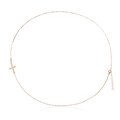 Detail view of rose gold cross belly body chain with lobster clasp and adjustable link - One Size / Gold