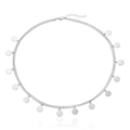 Detail of silver layered chain headpiece with shimmering sequins and lobster clasp closure - Silver