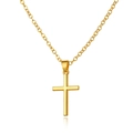 Elegant gold plated cross pendant necklace with minimalist chain for women - Gold