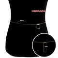 Sexy catena corpo bikini dorata da donna con tre eleganti perle bianche e maglia regolabile - Oro