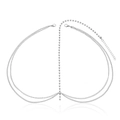 Detailansicht des glitzernden Wellen-Strass-Haarbands mit verstellbarer Kette - Silber