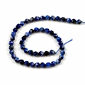 Star-cut 8mm blue tiger eye natural stone beads with faceted surface for jewelry making - Diamond Cut Star Shape 8mm / Blue