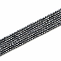 Polished 4mm faceted terahertz round beads with metallic luster for jewelry making - 4mm / Faceted Round Beads / Dark Gray