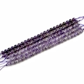 Tiras de cuentas redondas de amatista natural de 6mm para creación de joyas púrpuras - Cuenta 8mm / 20cm