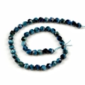 Faceted 8mm blue-green tiger eye stone star-cut round loose beads for jewelry making - Diamond Cut Star Shape 8mm / Teal
