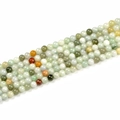 Polished natural green and multicolor jade round beads for DIY jewelry making - 6mm / Green