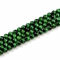 Polished 10mm green tiger eye beads for jewelry making with natural cat eye texture - 10mm / Green