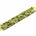 Faceted natural green opal 6mm 8mm beads for DIY jewelry making with mineral patterns - 20cm Length / 8mm