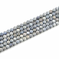 Macro detail of 8mm matte grey-blue natural stone beads for DIY jewelry making - 8mm / Aqua