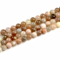 Natural sunstone round beads for jewelry making in mixed neutral tones 6-8mm - 10mm Round Bead (Sunstone)