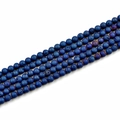 Detail of 8mm matte deep blue natural stone beads with crystalline texture for DIY jewelry - 8mm / Electroplated Blue