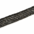 Strengen zwarte lavasteen kralen met natuurlijke poreuze textuur voor DIY-sieraden - 4*6mm Abacus kralen (45 stuks, 200mm lengte) / Zwart