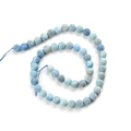 Strand of 8mm matte blue natural stone beads with porous texture for jewelry making - 8mm / Sky Blue