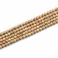 Cuentas de ágata marrón facetada de 8mm con patrones minerales naturales para joyas - Cuenta Redonda de Corte Duro 8mm / Amarillo Vino Galvanizado