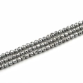 Cuentas redondas facetadas de ágata gris plateada de 8mm con brillo metálico fino - Cuenta Redonda de Corte Duro 8mm / Chapado en Blanco K