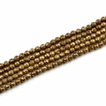 Cuentas redondas de ágata de 8 mm facetadas con brillo metálico bronceado - Cuenta Redonda de Corte Duro 8mm / Bronce Galvanizado