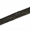 Tiras de cuentas de piedra de lava negra facetada 8mm para joyería con textura natural - Cuenta Redonda de Corte Duro 8mm / Negro Galvanizado