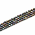 Cuentas de ágata facetadas de 8mm con brillo metálico iridiscente para joyería DIY - Cuenta Redonda de Corte Duro 8mm / Arcoíris Galvanizado