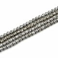 Faceted 10mm metallic grey pyrite beads strand for jewelry making with natural texture - 10mm / Plated White K