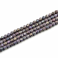 Faceted 10mm agate round beads in purple grey with iridescent metallic luster finish - 10mm / Violet