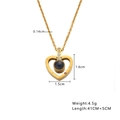 Detailed technical diagram showing dimensions and 1.6cm heart pendant of the gold necklace - Gold