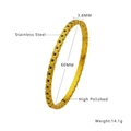 Bracciale in acciaio inossidabile dorato lucido con zirconi verdi e dettaglio di 3,8 mm - Oro + Verde